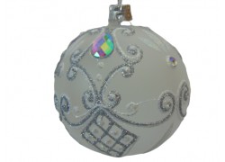 Vánoční koule 8cm, dekor Light  www.sklenenevyrobky.cz