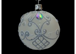 Vánoční koule 8cm, dekor Light  www.sklenenevyrobky.cz