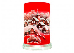Christmas candlestick, with a candle stand, red color www.sklenenevyrobky.cz