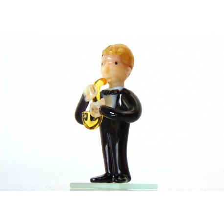 Figur - Musiker spielen Saxophon  www.sklenenevyrobky.cz