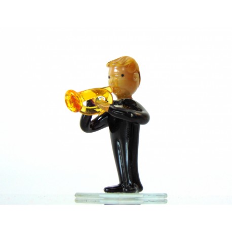 Figur - Musiker, der auf Trompete spielt  www.sklenenevyrobky.cz