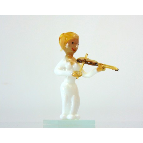 Figur - Musiker, der Violine spielt  www.sklenenevyrobky.cz