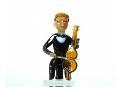 Figur - Musiker, der Violoncello spielt www.sklenenevyrobky.cz