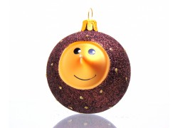 Vánoční ozdoba ježek, tmavě hnědý do zlata www.sklenenevyrobky.cz