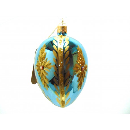 Fabergého vajíčka, modro zlatý dekor - 80277  www.sklenenevyrobky.cz