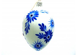 Easter egg  1005 painted pattern blue flower www.sklenenevyrobky.cz