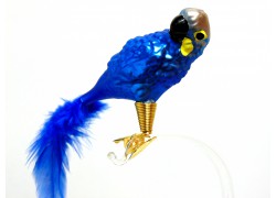 weihnachtsschmuck-papagei-blau www.sklenenevyrobky.cz