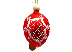 Easter egg  small painted with wood pin red 5005