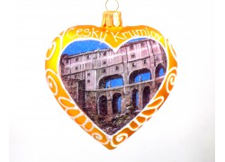 Christmas Ornament Heart glass Český Krumlov