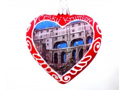 Christmas Ornament Heart glass Český Krumlov www.sklenenevyrobky.cz
