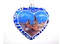 Vianočné ozdoby Srdce motív Praha www.sklenenevyrobky.cz