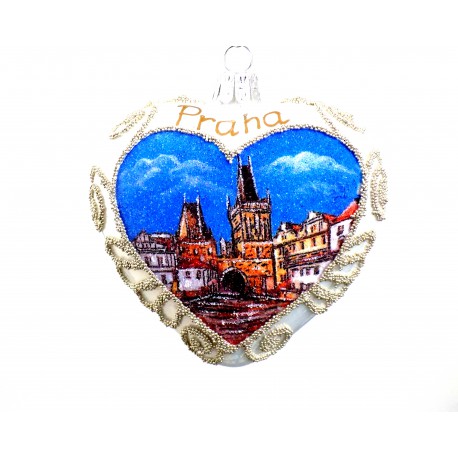 Christmas Ornament Heart  Praha www.sklenenevyrobky.cz