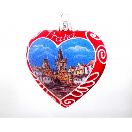 Christmas Ornament Heart  Praha www.sklenenevyrobky.cz