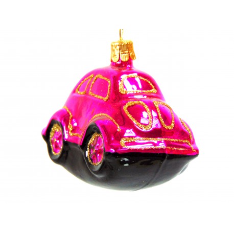 Vánoční ozdoba Auto VW Beetle www.sklenenevyrobky.cz