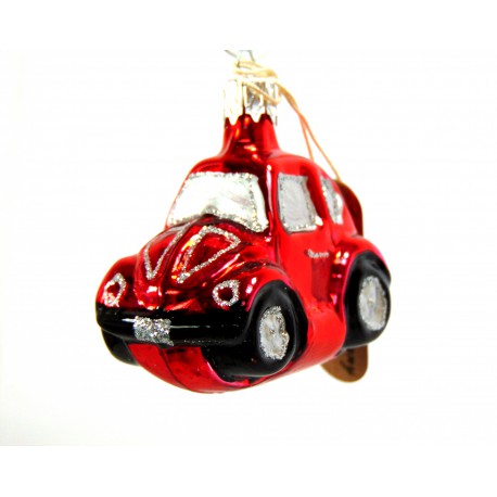 Weihnachtsdekoration Auto VW Golf Beetle  mini www.sklenenevyrobky.cz