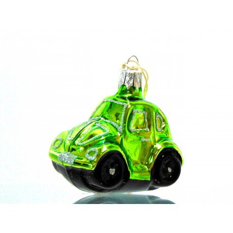 Vánoční ozdoba Auto Beetle VW mini www.sklenenevyrobky.cz