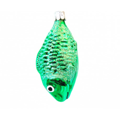 Christmas ornament Fish, green fish 1331 www.sklenenevyrobky.cz