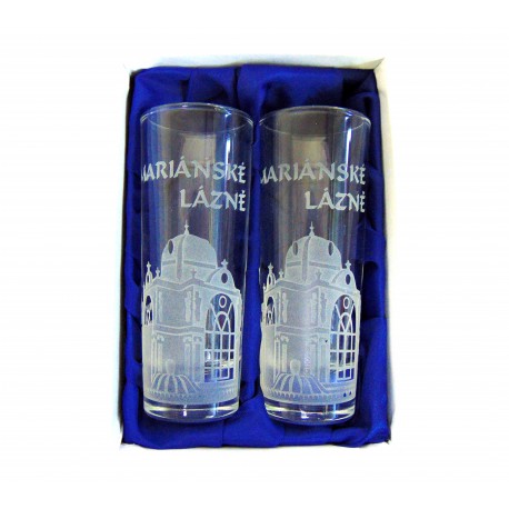 Giftbox Marianske Lazne with two glasses