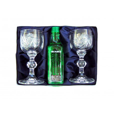 Absinth gift set cuted glasses  www.bohemia-glass-products.com