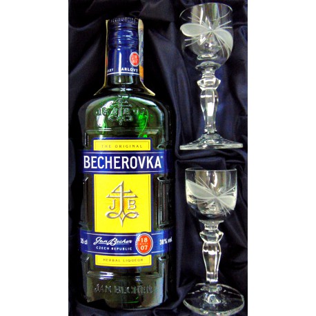 Becherovka dárkový set broušené skleničky