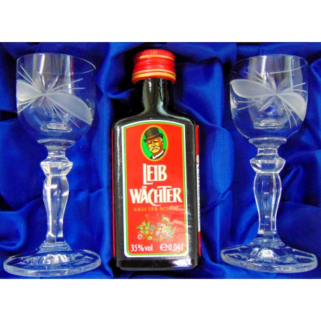 Leib Wächter 0,04l giftbox with two glasses