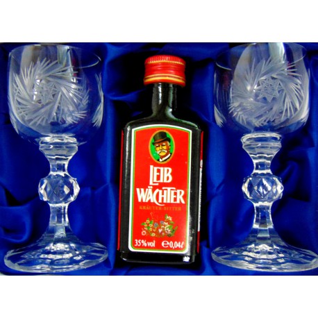 Leib Wächter 0,04l giftbox with two glasses