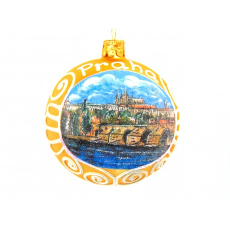 Vánoční koule 8cm motiv Praha