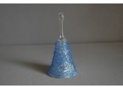 Bell from glass blue www.sklenenevyrobky.cz